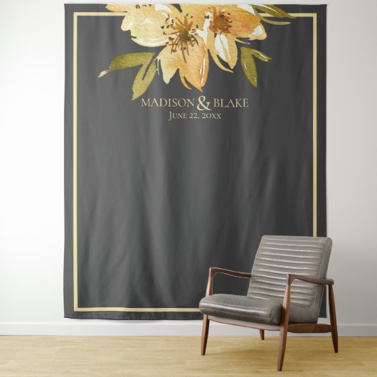 Hintergrund des graugelbgrünen Fotos für Hochzeite Wandteppich (Beispiel)