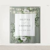 Hintergrund des grün gestrichelten Fotos Wandteppich (Vorderseite)