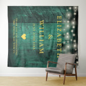 Hintergrund des grünen Boho-Fotos mit Holzstring-L Wandteppich (Beispiel (Horizontal))