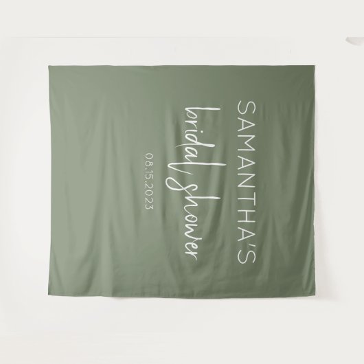 Hintergrund des grünen Brautparty Wandteppich (Vorderseite (Horizontal))