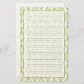 Hintergrund des grünen vertikalen Ogemusters Briefpapier (Vorne/Hinten)