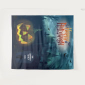 Hintergrund des Halloween-Party von Familie oder U Wandteppich (Vorderseite (Horizontal))