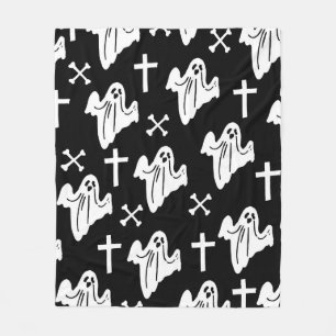 Hintergrund des handgezeichneten Halloween-Musters Fleecedecke