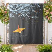 Hintergrund des Hanging Origami Paper Crane Weddin Wandteppich
