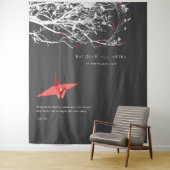 Hintergrund des Hanging Origami Paper Crane Weddin Wandteppich (Beispiel)