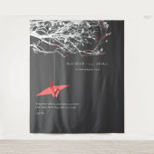 Hintergrund des Hanging Origami Paper Crane Weddin Wandteppich (Vorderseite)