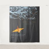 Hintergrund des Hanging Origami Paper Crane Weddin Wandteppich (Vorderseite)