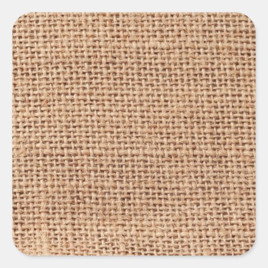 Hintergrund des hellbraunen Burlap-Sacks Quadratischer Aufkleber (Vorderseite)