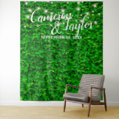 Hintergrund des Hochzeitsgrades im grünen Foliage- Wandteppich (Beispiel)
