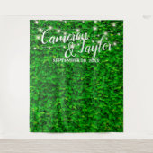 Hintergrund des Hochzeitsgrades im grünen Foliage- Wandteppich (Vorderseite)