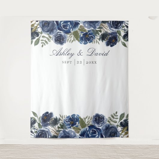 Hintergrund des Hochzeitskabinetts für Navy Blue F Wandteppich (Vorderseite)