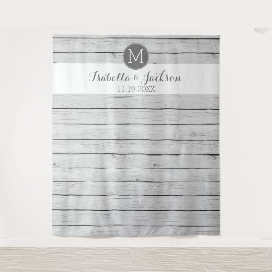 Hintergrund des Hochzeitsstils - Rustikale Weißhol Wandteppich (Vorderseite)