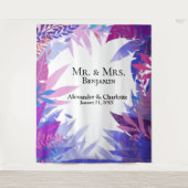 Hintergrund des Hochzeitungs-Tropical Watercolor-F Wandteppich (Vorderseite)