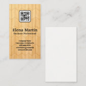 Hintergrund des Holzpaneels | QR-Code Visitenkarte (Vorne/Hinten)