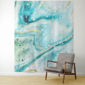 Hintergrund des Inky Splash Aquamarin Marble Gold  Wandteppich (Beispiel)