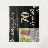 Hintergrund des inspirierenden Schwarzen Fotos vom Wandteppich (Vorderseite)