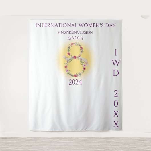 Hintergrund des Internationalen Frauentags Inspiri Wandteppich (Vorderseite)