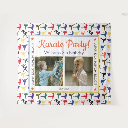 Hintergrund des japanischen Karate-Kindergeburtsta Wandteppich (Vorderseite (Horizontal))