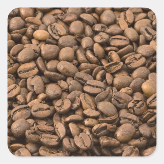 Hintergrund des Kaffees Quadratischer Aufkleber (Vorderseite)