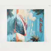 Hintergrund des Kreuzfahrtschiffs zum tropischen Z Wandteppich (Vorderseite (Horizontal))