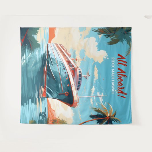 Hintergrund des Kreuzfahrtschiffs zum tropischen Z Wandteppich (Vorderseite (Horizontal))