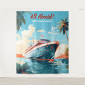 Hintergrund des Kreuzfahrtschiffs zum tropischen Z Wandteppich (Vorderseite)