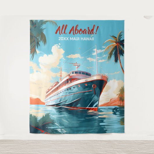 Hintergrund des Kreuzfahrtschiffs zum tropischen Z Wandteppich (Vorderseite)