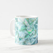 Hintergrund des Kristalldreiecks. Kaffeetasse (Vorderseite Links)