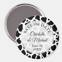 Hintergrund des Kuhmusters Save the Date Magnet