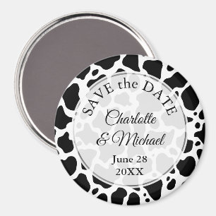 Hintergrund des Kuhmusters Save the Date Magnet