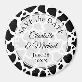 Hintergrund des Kuhmusters Save the Date Magnet (Vorne)