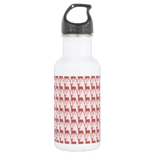 Hintergrund des Lachs-Hirsch-Musters Trinkflasche