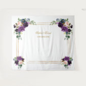 Hintergrund des Lavender Floral Gold Frame Foto Bo Wandteppich (Vorderseite (Horizontal))