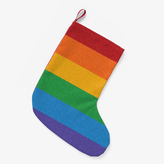 Hintergrund des LGBTQ-Regenbogenfarbenen Flaggenfe Kleiner Weihnachtsstrumpf (Vorderansicht (hängend))