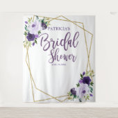 Hintergrund des lila Gold Floral Brautparty Wandteppich (Vorderseite)