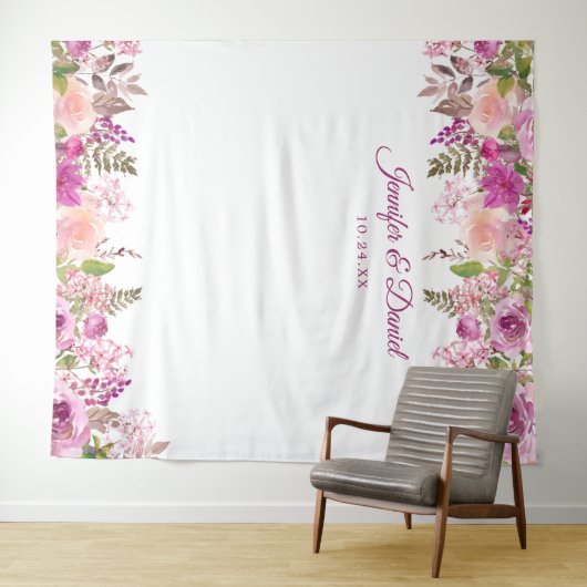 Hintergrund des lila Lavendel Floral Wedding Foto Wandteppich (Beispiel (Horizontal))