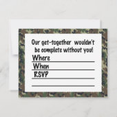 Hintergrund des Militärwalds - Camouflage Einladung (Rückseite)