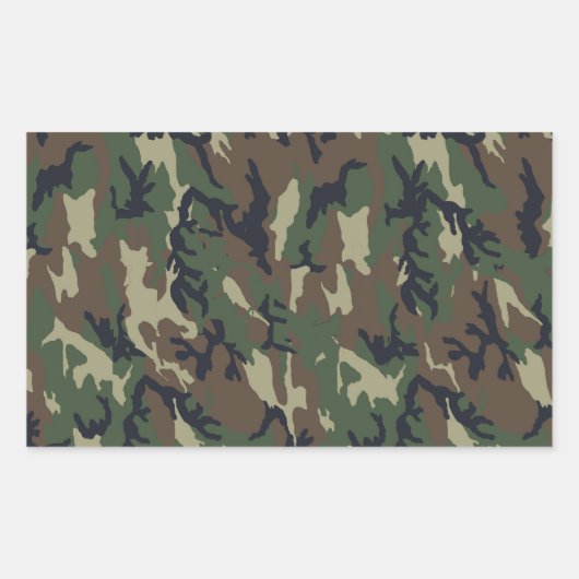 Hintergrund des Militärwalds - Camouflage Rechteckiger Aufkleber (Vorderseite)
