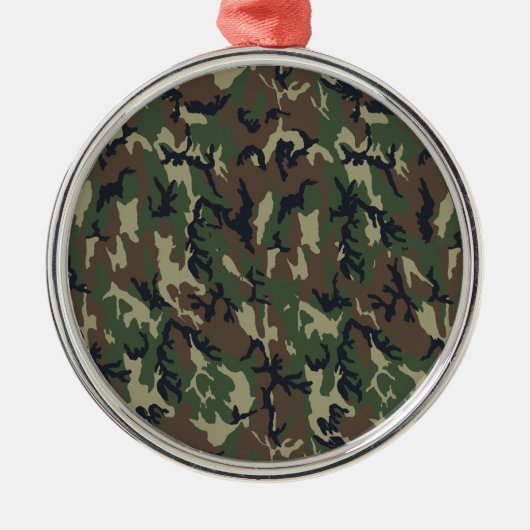 Hintergrund des Militärwalds - Camouflage Silbernes Ornament (Vorne)