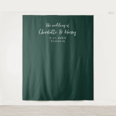 Hintergrund des Minimalistischen Emerald Green Wed Wandteppich (Vorderseite)