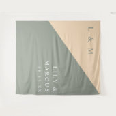 Hintergrund des Minimalistischen Sage Green Cream  Wandteppich (Vorderseite (Horizontal))