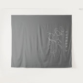 Hintergrund des Minimalistischen SilverGray-Brautp Wandteppich (Vorderseite (Horizontal))