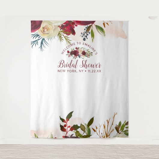 Hintergrund des Mistletoe Manor Brautparty Foto Wandteppich (Vorderseite)