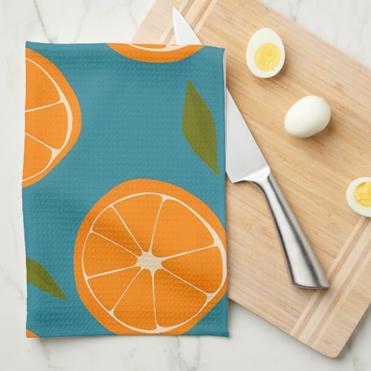 Hintergrund des Musters "Slice Orange" Geschirrtuch (Viertel Falte)