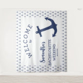 Hintergrund des Nautical Anchor Beach Junggeselinn Wandteppich (Vorderseite)