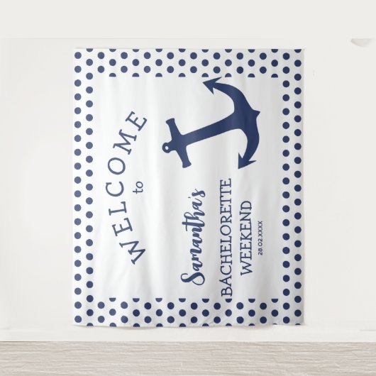 Hintergrund des nautischen Ankerpunkts des Jungges Wandteppich (Vorderseite)