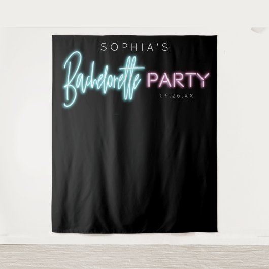 Hintergrund des Neon Junggeselinnen-Abschieds Wandteppich (Vorderseite)