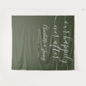 Hintergrund des Olive Green Wedding Foto Booth Wandteppich (Vorderseite (Horizontal))