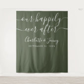 Hintergrund des Olive Green Wedding Foto Booth Wandteppich (Vorderseite)