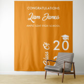 Hintergrund des Orange und White Abschluss Foto Wandteppich (Beispiel)